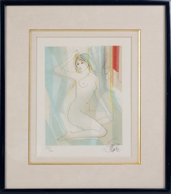 Jean-Baptiste VALADIE (1933), "Nu assis", lithographie justi…