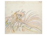 drawing of a woman with long hair and a bird on her shoulder