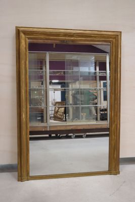 Miroir de cheminée cadre stuc doré