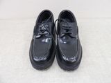 men ' s black leather shoes with laces and rubber soles
