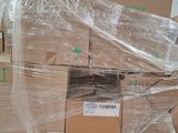 a pallet with a bunch of boxes wrapped in plastic