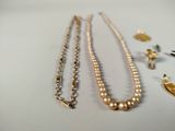 a lot of necklaces that are laying out on the table