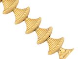 brass bells on a chain on a white background