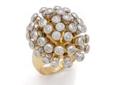 an 18k gold and diamond cluster ring, by van cleef