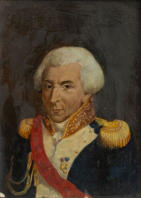 a painting of a man in uniform with a red sash