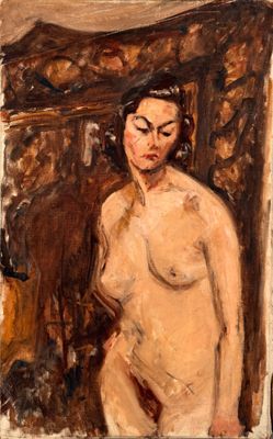 une image représentant un tableau d'une femme nue debout devant un miroir