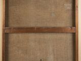 a painting of a wooden frame with a number on it