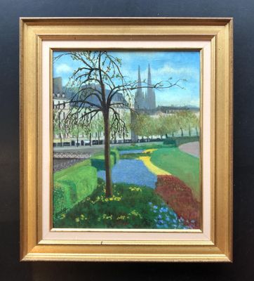 Jean Caveng, "Quimper au printemps", HST, SBG, 1989, 46x38 c…