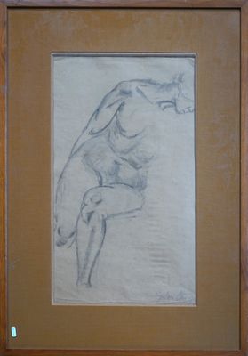 John SHEPARD ? Etude de nu au graphite sur papier.