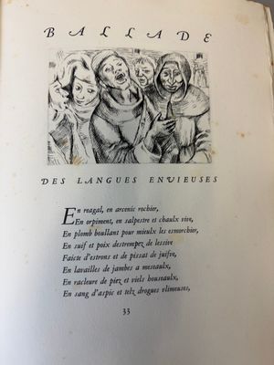 un livre ouvert sur lequel figure le dessin d'un groupe de personnes