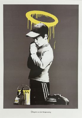 BANKSY (Né en 1974)(d’après) "Forgive us our trespassing".