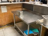 an image of a commercial kitchen with stainless steel counter tops