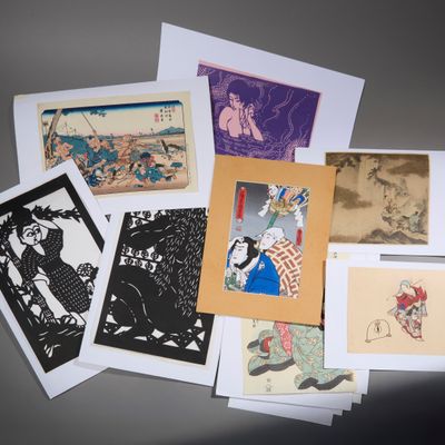 Ensemble de retirages d'après Toyokuni III, Kunisada, Utamar…