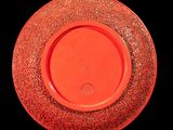 an image of a red plate on a black background