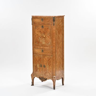 Secrétaire de dame en bois de placage marqueté de Style Tran…