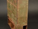 an old wooden box with several drawers on top of it