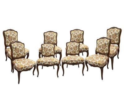 a set of six chairs with floral upholstered upholstered upholstered upholstered uphol