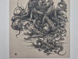 drawing of a drawing of a group of animals in a pile