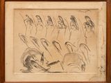 une image représentant un dessin d'un groupe d'oiseaux dans un cadre en bois