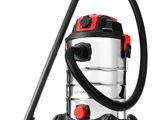 a close up of a vacuum with a hose on a white background