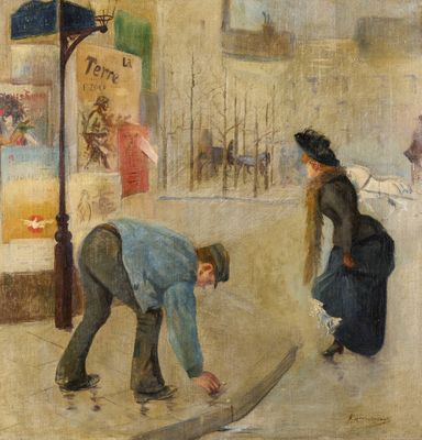 ÉCOLE DE LA FIN DU XIXe siècle, Passants rue Pigalle, c.