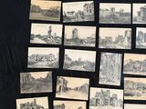 some old black and white photos of a bunch of buildings