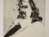 drawing of a woman with a cigarette in her mouth and a cigarette in her mouth