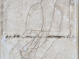 dessin représentant une femme assise sur un rebord, tenant un oiseau dans la main