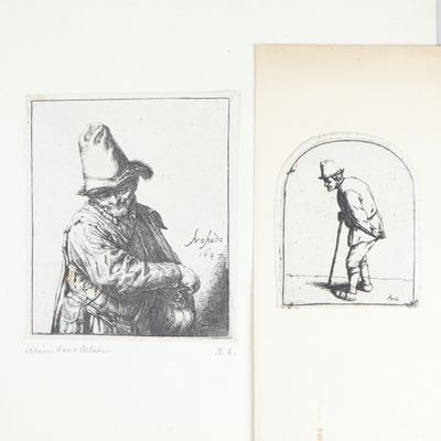 deux dessins représentant un homme avec un chapeau et une canne