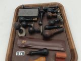 a tray with a variety of tools on it