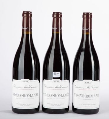 trois bouteilles de vin sont alignées sur une surface blanche
