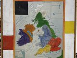 peinture représentant une carte du Royaume-Uni d'Angleterre et d'Écosse