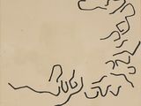 an image of a black and white drawing of a person on a horse