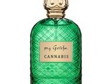 un flacon vert d'huile de cannabis muni d'un bouchon doré