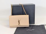 saint laurent mono monogram clutch bag with chain strap