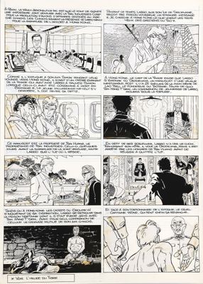 une image représentant une page de bande dessinée avec un dessin d'un homme et d'une femme