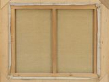 an image of a painting of a window with two panes of glass