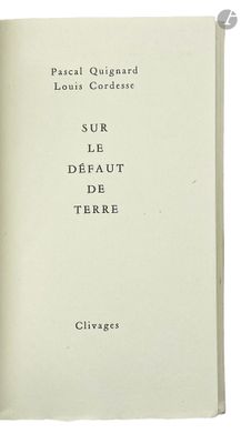 CORDESSE (Louis) - QUIGNARD (Pascal).