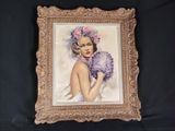 an image of a painting of a woman in a purple dress