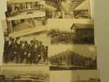 de nombreuses photos anciennes de personnes et de bâtiments sur la table