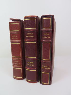 trois livres sont empilés sur une surface blanche