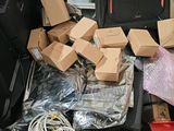 a box full of luggage and other items that are in it