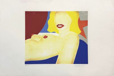an image of a painting of a woman with a red lip