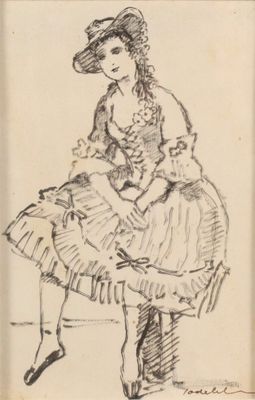 Charles JODELET (1883-1969) - Dame de qualité en pieds, dess… - Photo 1