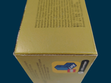 a yellow box that has a blue bird on it