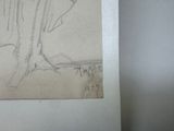 a drawing of a woman sitting on a bench