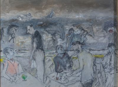 Jean FUSARO (né en 1925) La guinguette, bord de plage, 2018