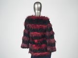 a red and black fur coat on a mannequin mannequin mannequin mannequin mannequin mannequin mannequin mannequin