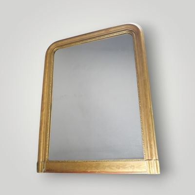 an image of a gold framed mirror hanging on a wall