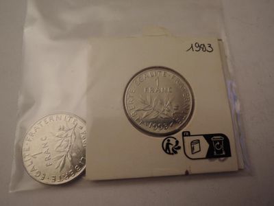 Monnaies France - Trois Pieces DE 1 Franc Semeuse 1989…